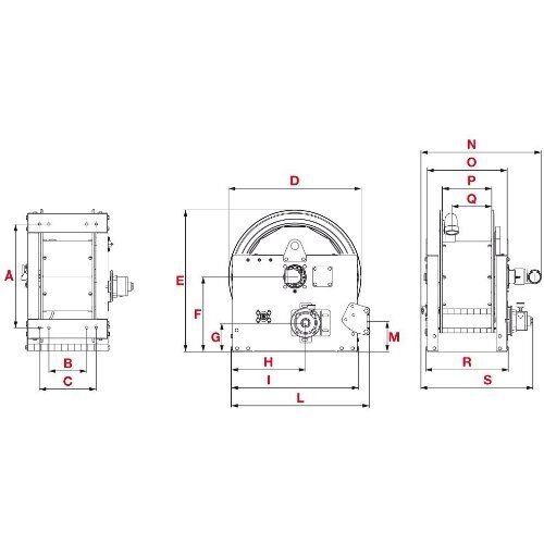  Pneumatischer Antrieb ELMAG INDUSTRIE Schlauchaufroller Serie 700 / L 410 Pneumatischer Antrieb, f. Öl u. ähnl.Produkte, 70 bar 12411901