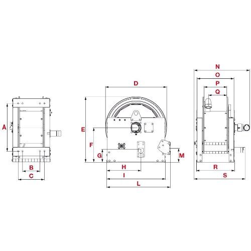 Hydraulischer Antrieb ELMAG INDUSTRIE Schlauchaufroller Serie 700 / L 550 Hydraulischer Antrieb, f. Öl u. ähnl.Produkte, 70 bar 12411869