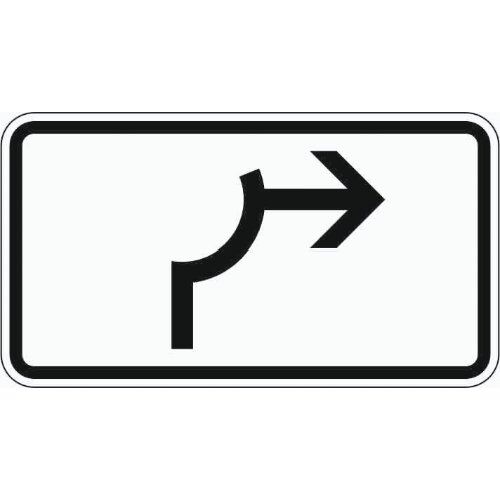  Zusatzzeichen Verkehrszeichen 1000-23 Umleitungsbeschilderung Viertelkreis 231x420 mm, Alu 2 mm, RA3 12357578