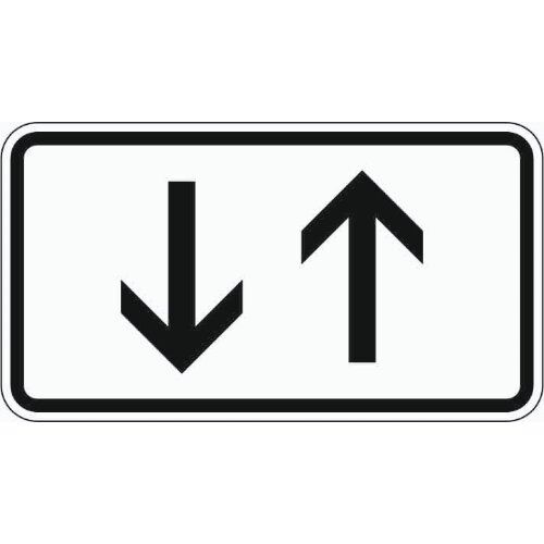  Zusatzzeichen Verkehrszeichen 1000-31 Beide Richtungen, zwei gerichtete senkr. Pfeile 330x600 mm, Alu 2 mm, RA3 12358444