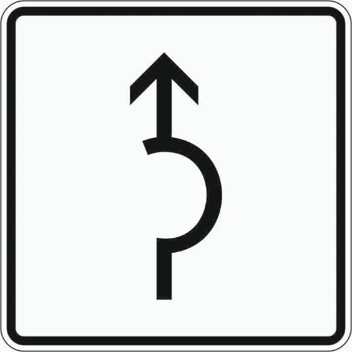  Zusatzzeichen Verkehrszeichen 1000-34 Umleitungsbeschilderung Halbkreis 420x420 mm, Alu 2 mm, RA3 12358786
