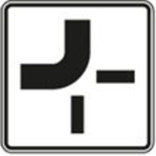  Zusatzzeichen Verkehrszeichen 1002-11 Verlauf d. Vorfahrtstraße an Kreuzungen, von oben nach links 420x420mm, Alu 2mm, RA2 12357744