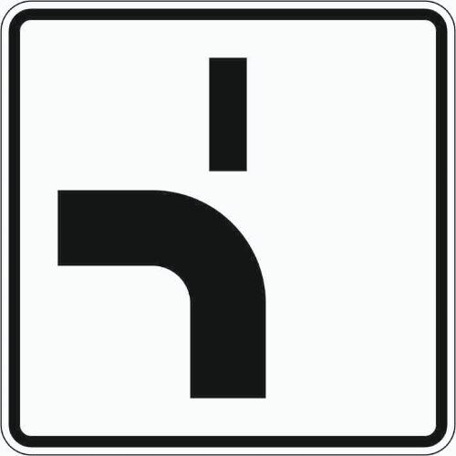  Zusatzzeichen Verkehrszeichen 1002-12 Verlauf d. Vorfahrtstraße an Einmünd., v. unten nach links, Einmündung v. oben 600x600 mm, Alu 2mm, RA1 12357568