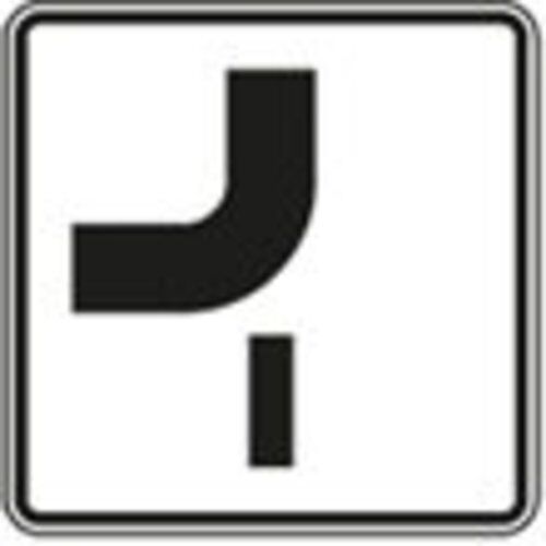  Zusatzzeichen Verkehrszeichen 1002-14 Verlauf d. Vorfahrtstraße an Einmünd., v. oben nach links, Einmündung v. unten 600x600 mm, Alu 2mm, RA2 12357566