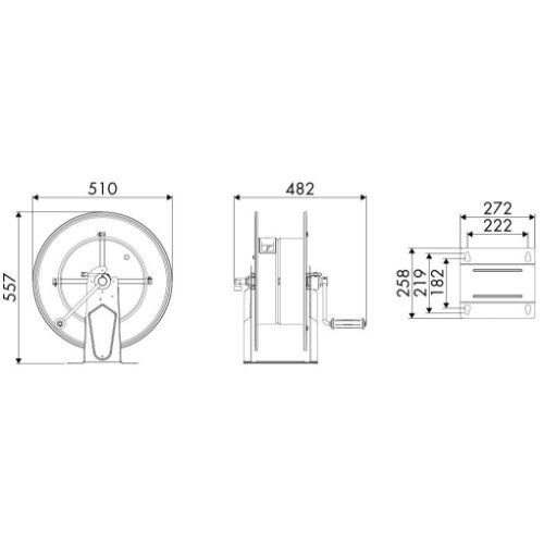  Wasser, Öle (max. 130°C), bis 100 bzw. 200 bar ELMAG Manueller Schlauchaufroller Edelstahl Serie 540 Mod. 75440/20, Luft/Wasser/Öl (max. 130° C) bis 100 bar, IG 1' 12412072