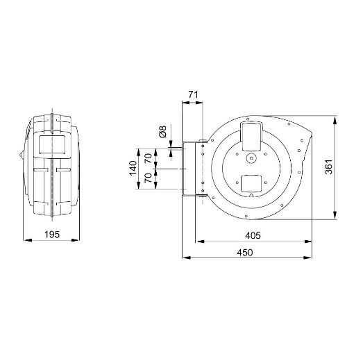  Serie ROLL AIR, geschlossene Bauweise ELMAG Automatischer Schlauchaufroller ROLL AIR MEGA 16, 12x18 mm 12412196