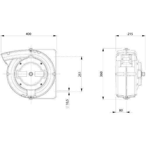  Serie DATAFLUX ELMAG Autom. Kabelaufroller ZECA DATAFLUX 6708 CAT5E, 20+2 m, 4x(2x0,15) C mm², IP 65 (ohne Zuleitung, Stecker u. Kuppl.) 12412141