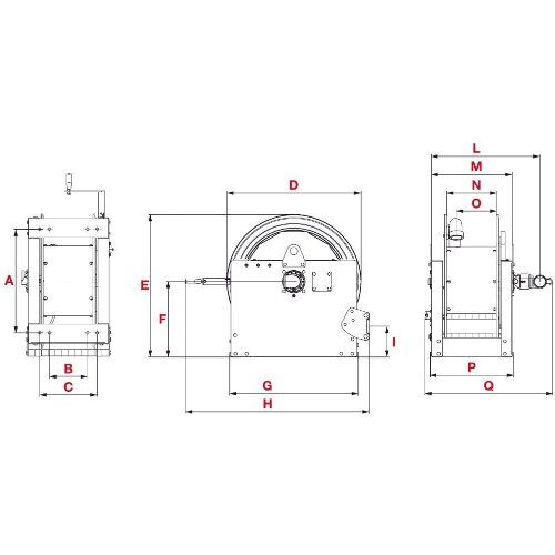  Manueller Antrieb ELMAG INDUSTRIE Schlauchaufroller Serie 700 / L 410 manueller Antrieb, f. Öl u. ähnl.Produkte, 70 bar 12412109