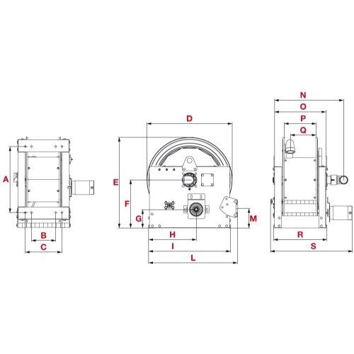  Elektrischer Antrieb ELMAG INDUSTRIE Schlauchaufroller Serie 700 / L 690 Elektrischer Antrieb 24V, f. Öl u. ähnl.Produkte, 70 bar 12411983