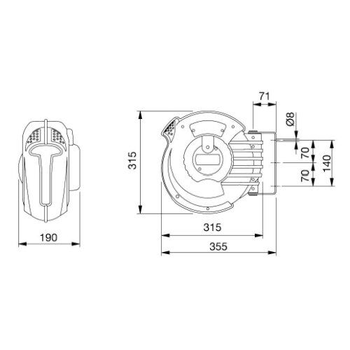  Serie ROLL ELECTRIC, 230 Volt ELMAG Automatischer Kabelaufroller ROLL ELECTRIC PROFI 230/18 12412122