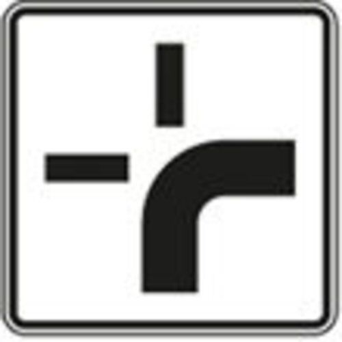  Zusatzzeichen Verkehrszeichen 1002-20 Verlauf d. Vorfahrtstraße an Kreuzungen, v. unten nach rechts 600x600 mm, Alu 2mm, RA2 12358090