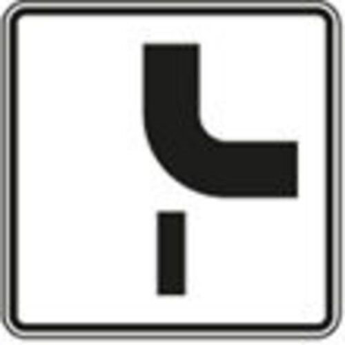  Zusatzzeichen Verkehrszeichen 1002-24 Verlauf d.Vorfahrtstraße an Einmündungen, v. oben n.rechts, Einmündung v. unten 600x600 mm, Alu 2mm, RA1 12357562