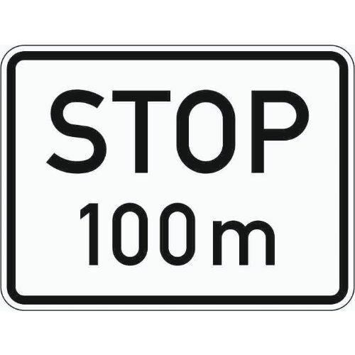  Zusatzzeichen Verkehrszeichen 1004-32 Stop in 100m 450x600 mm, Alu 2 mm, RA1 12357734