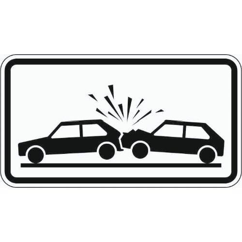  Zusatzzeichen Verkehrszeichen 1006-31 Unfallgefahr 330x600 mm, Alu 2 mm, RA2 12357906