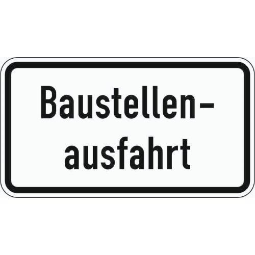  Zusatzzeichen Verkehrszeichen 1007-33 Baustellenausfahrt 231x420 mm, Alu 2 mm, RA3 12357553