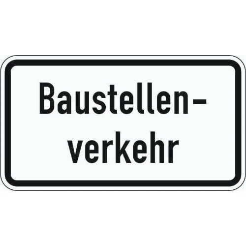  Zusatzzeichen Verkehrszeichen 1007-38 Baustellenverkehr 330x600 mm, Alu 2 mm, RA3 12357722
