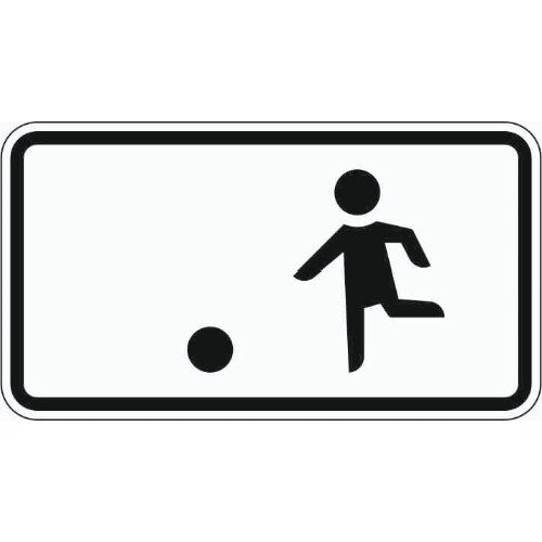  Zusatzzeichen Verkehrszeichen 1010-10 Erlaubt Kindern auch auf der Fahrbahn und dem Seitenstreifen zu spielen 330x600 mm, Alu 2mm, RA2 12358233
