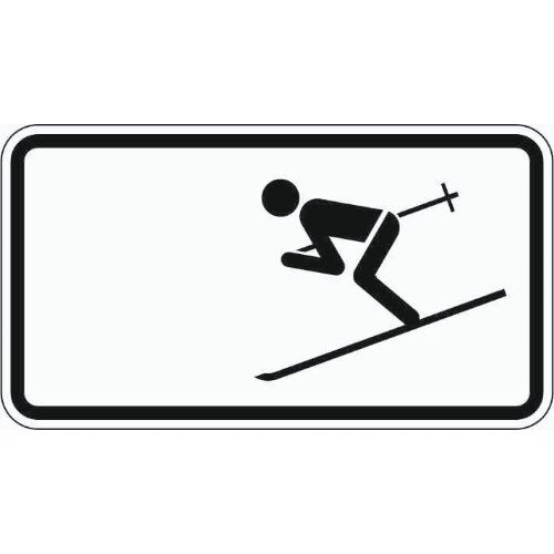  Zusatzzeichen Verkehrszeichen 1010-11 Wintersport erlaubt 330x600 mm, Alu 2 mm, RA1 12357707