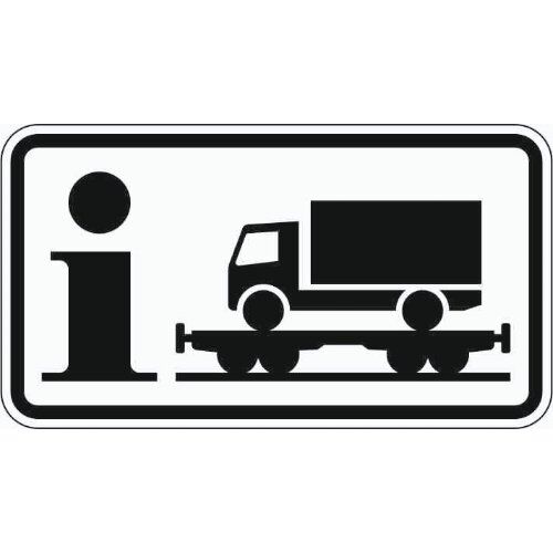  Zusatzzeichen Verkehrszeichen 1010-14 Information Rollende Landstraße 412x750 mm, Alu 2 mm, RA1 12357528