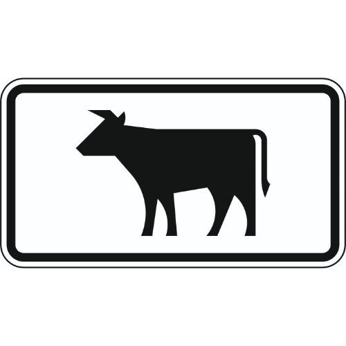 Zusatzzeichen Verkehrszeichen 1010-55 Viehtrieb 330x600 mm, Alu 2 mm, RA2 12357523
