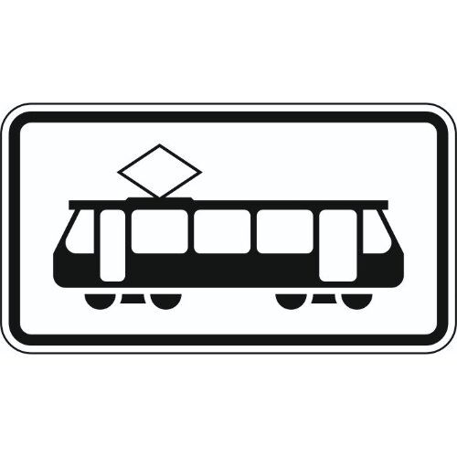  Zusatzzeichen Verkehrszeichen 1010-56 Straßenbahn 330x600 mm, Alu 2 mm, RA2 12358223