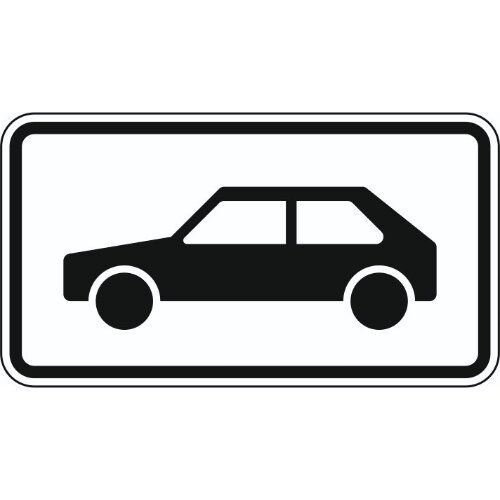  Zusatzzeichen Verkehrszeichen 1010-58 Personenkraftwagen 330x600 mm, Alu 2 mm, RA2 12357520