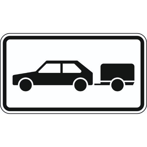  Zusatzzeichen Verkehrszeichen 1010-59 Personenkraftwagen m. Anhänger 330x600 mm, Alu 2 mm, RA3 12358559