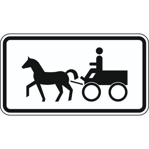  Zusatzzeichen Verkehrszeichen 1010-64 Gespannfuhrwerke 231x420 mm, Alu 2 mm, RA1 12358727