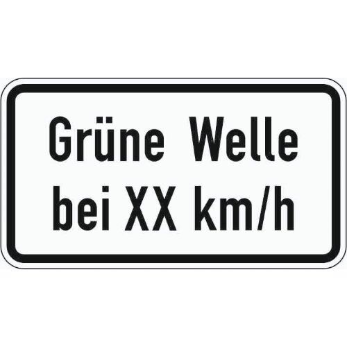  Zusatzzeichen Verkehrszeichen 1012-34 Grüne Welle bei XX km/h 231x420 mm, Alu 2 mm, RA3 12357506