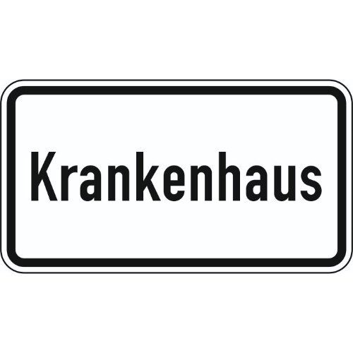  Zusatzzeichen Verkehrszeichen 1012-53 Krankenhaus 330x600 mm, Alu 2 mm, RA3 12358026