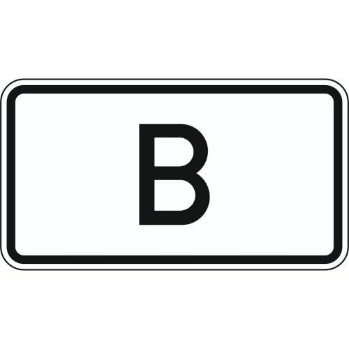  Zusatzzeichen Verkehrszeichen 1014-50 Tunnelkategorie B 412x750 mm, Alu 2 mm, RA1 12358199