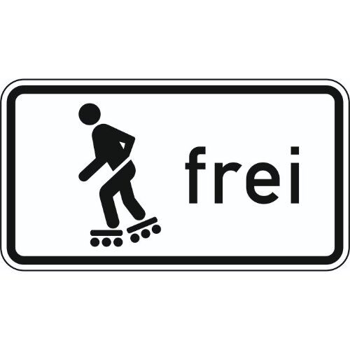  Zusatzzeichen Verkehrszeichen 1020-13 Inlineskaten u.Rollschuhfahren zugelassen 231x420 mm, Alu 2 mm, RA3 12358535