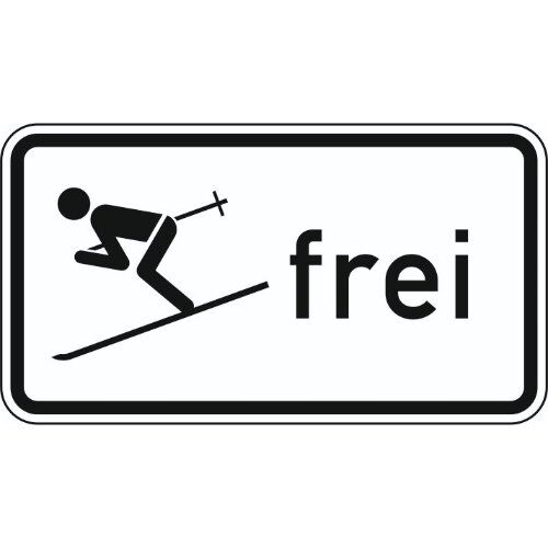  Zusatzzeichen Verkehrszeichen 1020-14 Wintersport frei 231x420 mm, Alu 2 mm, RA3 12358705