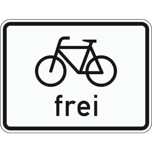  Zusatzzeichen Verkehrszeichen 1022-10 Radfahrer frei 315x420 mm, Alu 2 mm, RA3 12357666