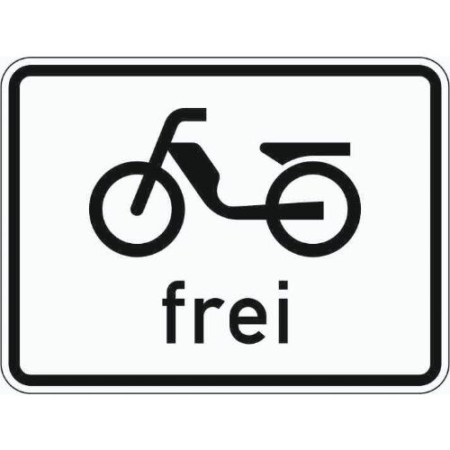  Zusatzzeichen Verkehrszeichen 1022-11 Mofas frei 315x420 mm, Alu 2 mm, RA3 12357489