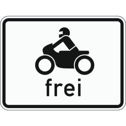  Zusatzzeichen Verkehrszeichen 1022-12 Krafträder, auch mit Beiwagen, Kleinkrafträder und Mofas frei 450x600 mm, Alu 2 mm, RA3 12357488