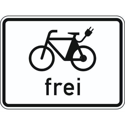  Zusatzzeichen Verkehrszeichen 1022-13 E-Bikes frei 450x600 mm, Alu 2 mm, RA1 12358013