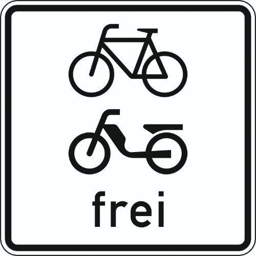 Zusatzzeichen Verkehrszeichen 1022-14 Radverkehr u.Mofas frei 600x600 mm, Alu 3 mm, RA2 12358012