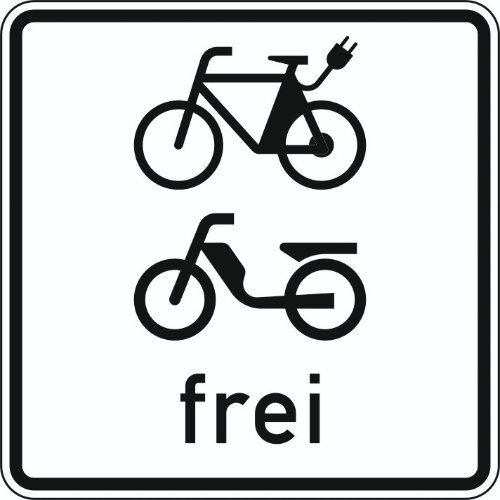  Zusatzzeichen Verkehrszeichen 1022-15 E-Bikes u.Mofas frei 420x420 mm, Alu 2 mm, RA2 12357486