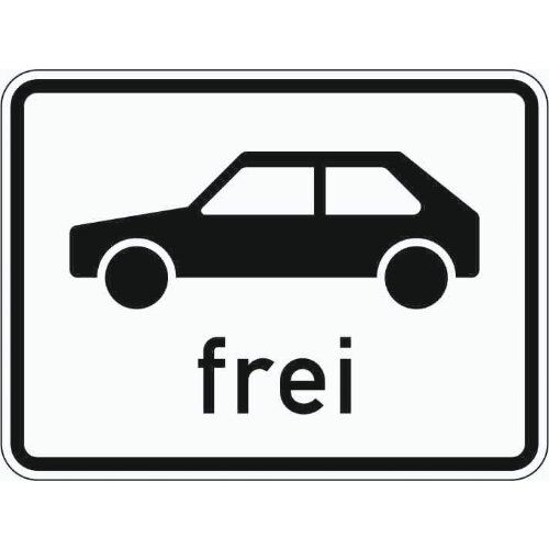  Zusatzzeichen Verkehrszeichen 1024-10 Personenkraftwagen frei 450x600 mm, Alu 2 mm, RA1 12358184