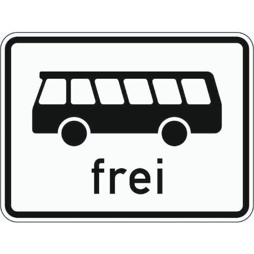  Zusatzzeichen Verkehrszeichen 1024-14 Kraftomnibuss frei 450x600 mm, Alu 2 mm, RA2 12357481