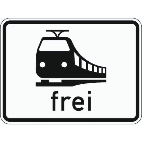  Zusatzzeichen Verkehrszeichen 1024-15 Schienenbahn frei 450x600 mm, Alu 2 mm, RA2 12357480