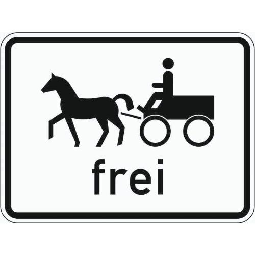  Zusatzzeichen Verkehrszeichen 1024-18 Gespannfuhrwerke frei 450x600 mm, Alu 2 mm, RA1 12357478
