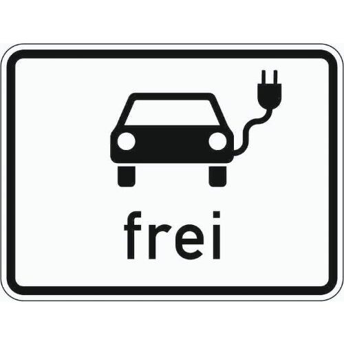  Zusatzzeichen Verkehrszeichen 1024-20 Elektrisch betriebene Fahrzeuge frei 562x750 mm, Alu 2 mm, RA2 12357651
