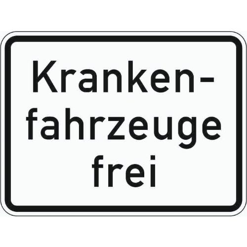  Zusatzzeichen Verkehrszeichen 1026-34 Krankenfahrzeuge frei 315x420 mm, Alu 2 mm, RA3 12357471
