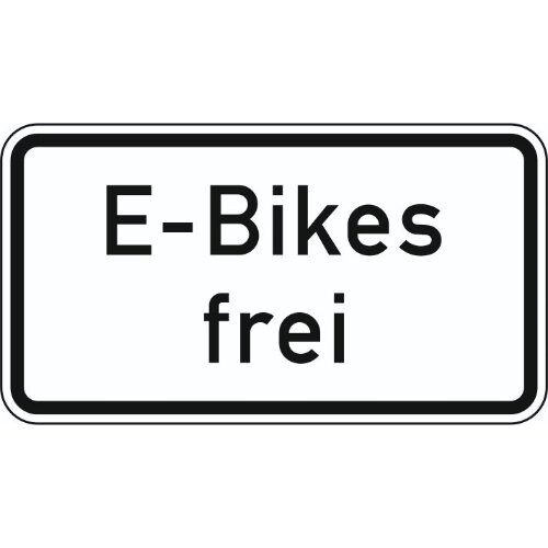  Zusatzzeichen Verkehrszeichen 1026-63 E-Bikes frei 231x420 mm, Alu 2 mm, RA1 12358507