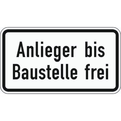  Verkehrsschilder und Straßenschilder ADCO Verkehrszeichen 1028-32 Anlieger bis Baustelle frei 330x600 mm, Alu 2 mm, RA2 12355868