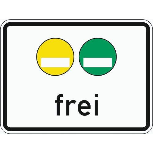  Zusatzzeichen Verkehrszeichen 1031-51 Freistellung vom Verkehrsverbot, gelbe und grüne Plakette 450x600 mm, Alu 2 mm, RA2 12358501
