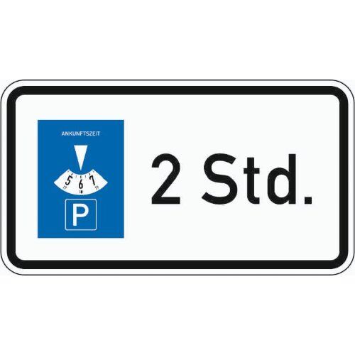  Zusatzzeichen Verkehrszeichen 1040-32 Parkscheibe 2 Stunden 330x600 mm, Alu 2 mm, RA1 12357630