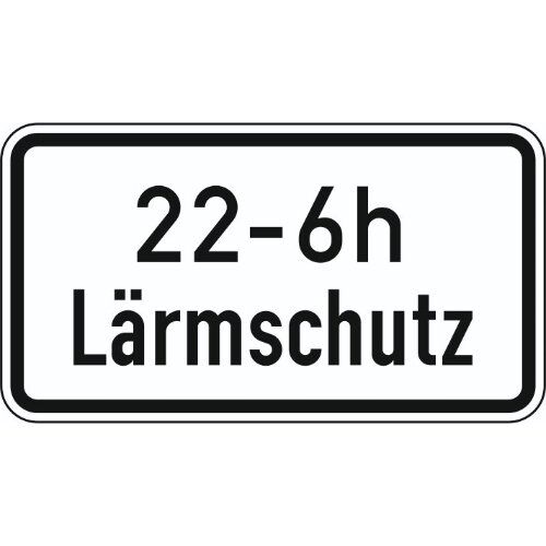  Zusatzzeichen Verkehrszeichen 1040-35 22-6h Lärmschutz 231x420 mm, Alu 2 mm, RA3 12357453